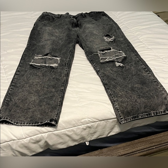 Denim - Distressed Black Jeans